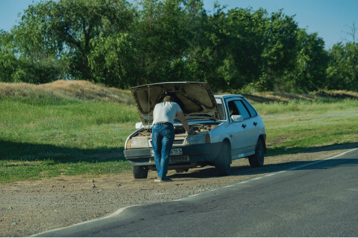 broken down car roadside highway