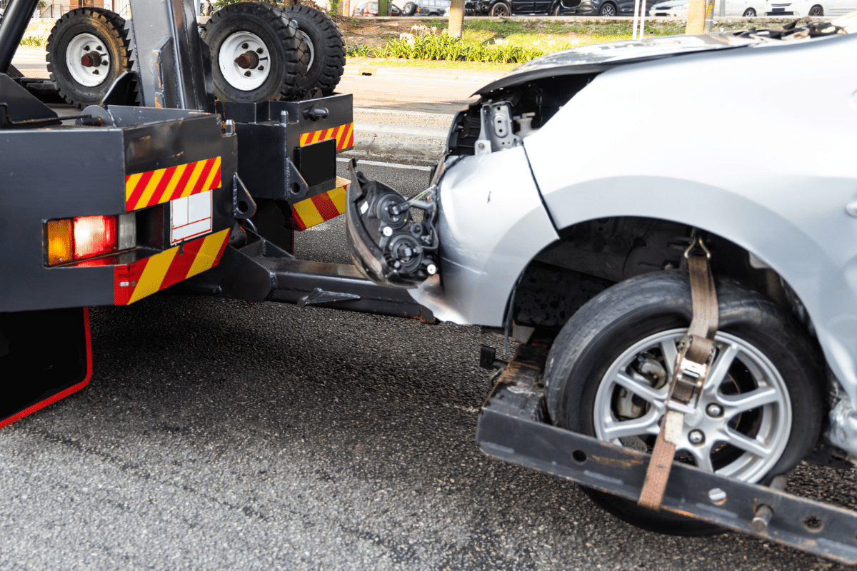 broken down car roadside tow truck