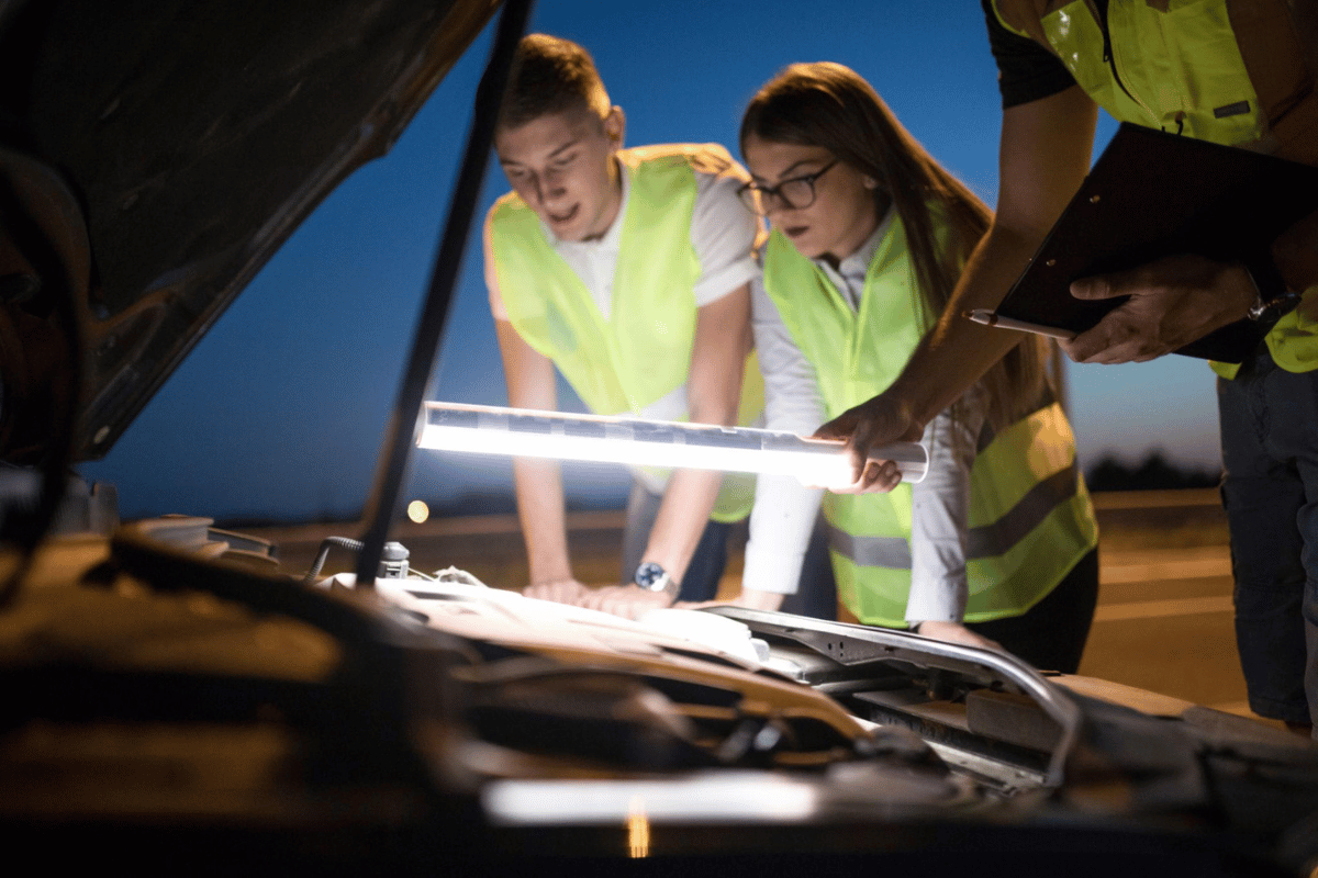 car breakdown roadside assistance at night