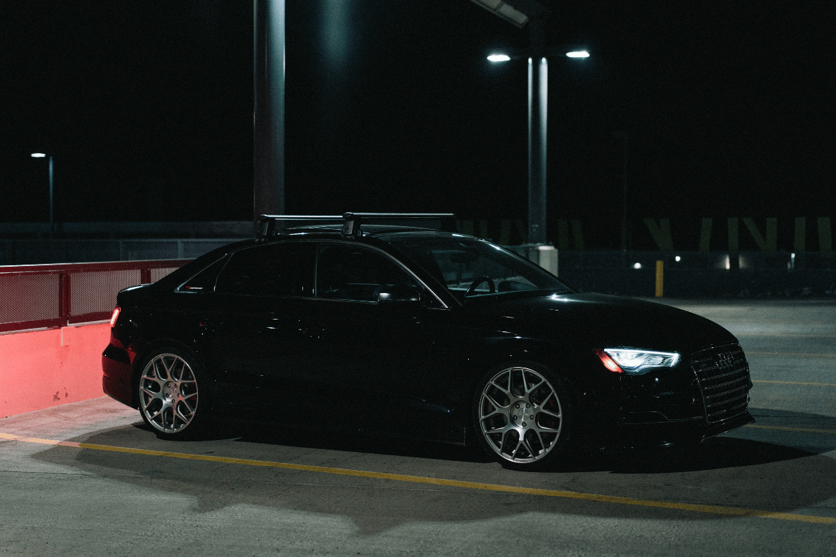 dim car headlights at night