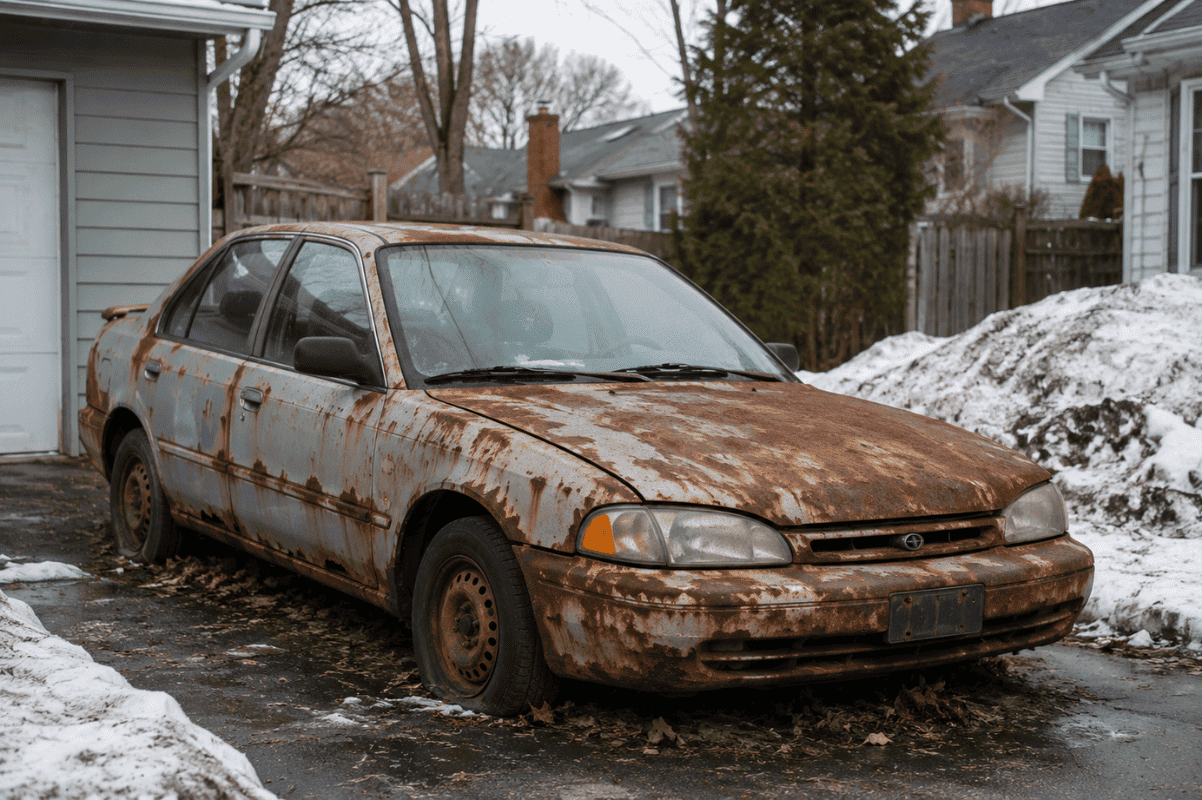 rusted vehicle Canada