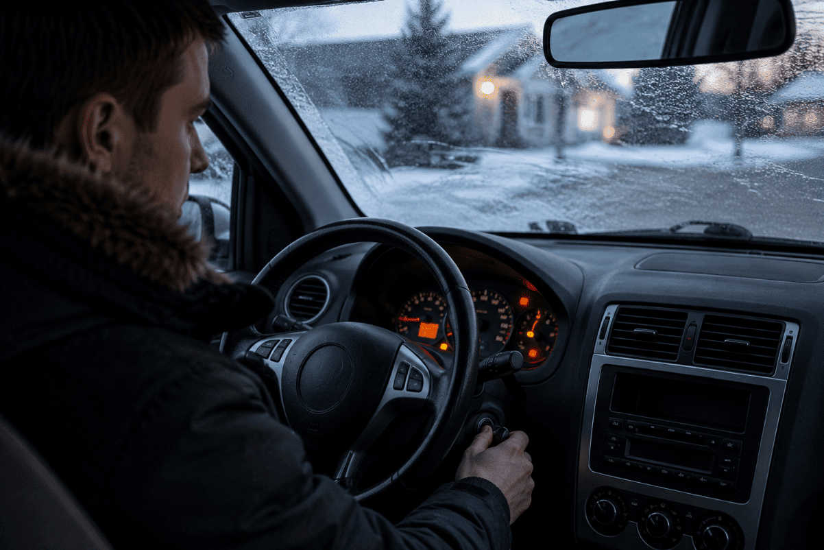 Person car checking dashboard